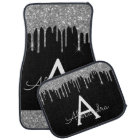 Silver Black Glitter Sparkle Monogram