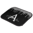 Silver Black Glitter Sparkle Monogram