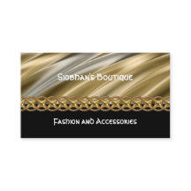 Silver, black & gold chain business card
