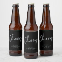Silver & Black Lettering Cheers Adult Birthday
