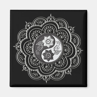 Silver & Black Mandala Magnet