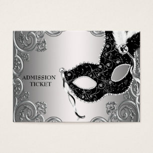 Silver Black Masquerade Party Admission Tickets