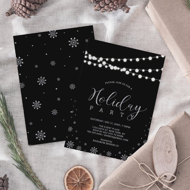 Silver & Black | Modern Corporate Holiday Party Invitation (Creator Uploaded)