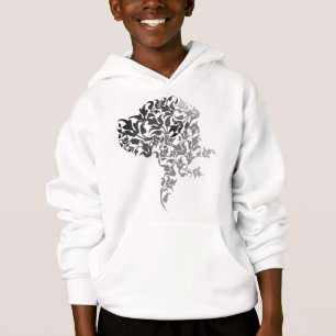 Silver Black modern floral Great Dane illustration