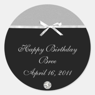 Silver & Black Party Invitation Water/Wine Labels