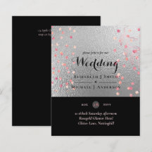 Silver Black Pink Rosegold Confetti Wedding