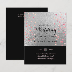 Silver Black Pink Rosegold Confetti Wedding