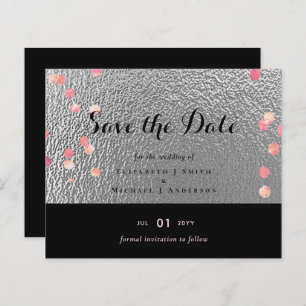 Silver Black Pink Rosegold Confetti Wedding