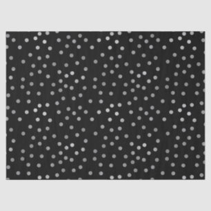 Silver Black Polka Dots Tissue Paper