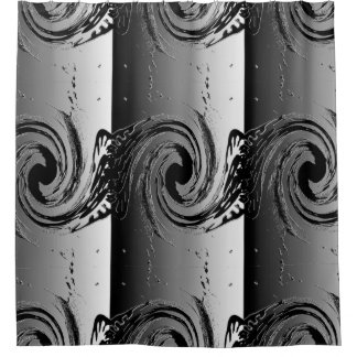 silver/black shower curtain