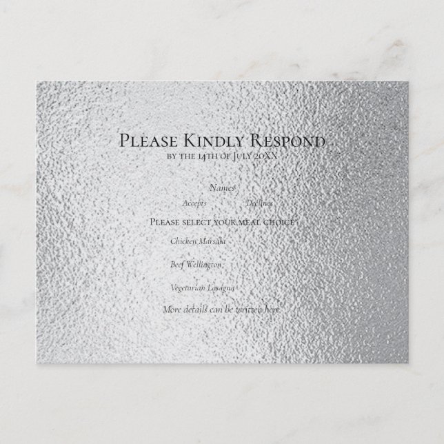 Silver & Black Swirl Gothic Wedding Holiday Postcard (Front)