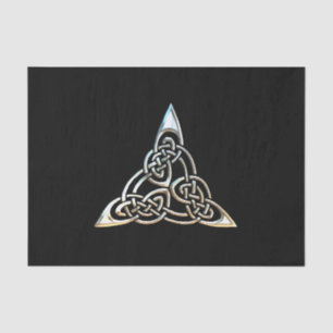 Silver Black Triangle Spirals Celtic Knot Design Tissue Paper