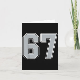 Silver Black White Number 67 Jersey Player Uniform Card
