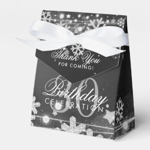 Silver Black Winter 30th Birthday Thank You Favour Box