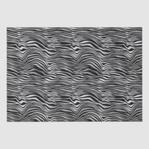 Silver Black Zebra Print Tissue Paper