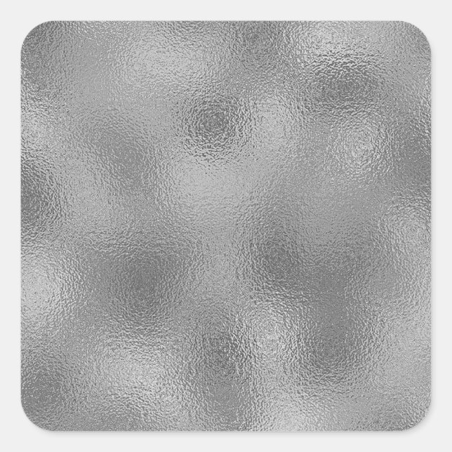 Silver Blank Template Add Text Square Sticker (Front)