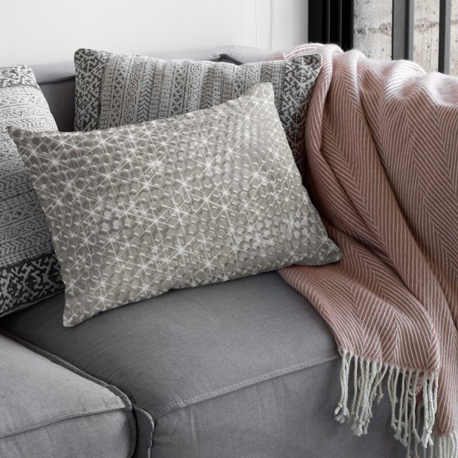 Silver Bling Glam Metal Look Geometric Modern  Lumbar Cushion (Creator Uploaded)