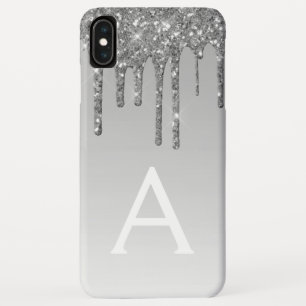 Silver Bling Luxury Sparkle Glitter Monogram iPhone XS Max Case