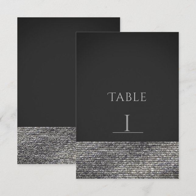 Silver Bling Modern Glam Sequins Chic Table Number (Front/Back)