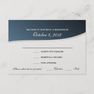 Silver Blue 3.5 x 5 Response Card
