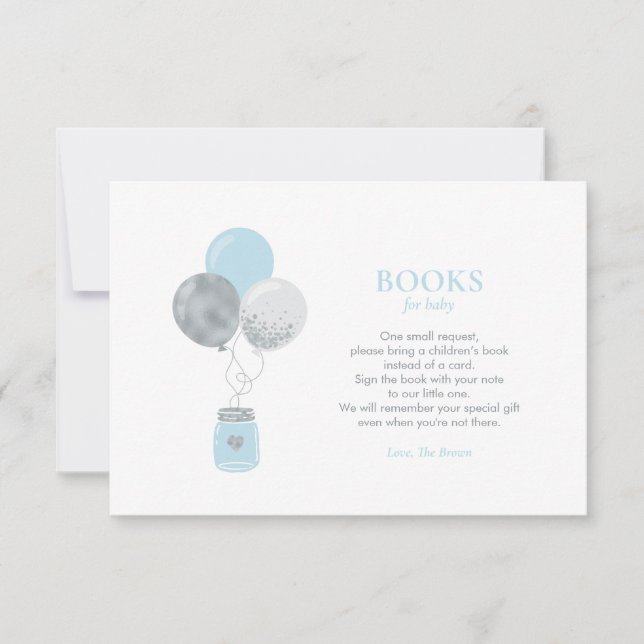 Silver, Blue Books for Baby, Book Request Card (Front)