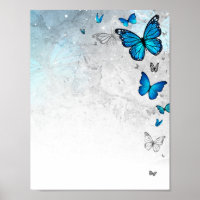 Silver Blue Butterfly Stationery Template Download