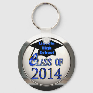 Silver & Blue Class Of 2014 Graduation Keychain