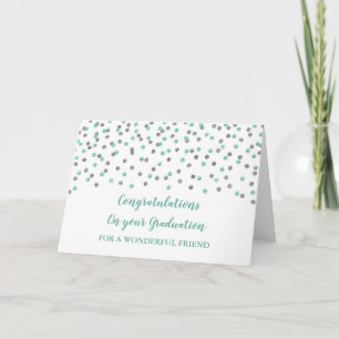 Silver Blue Friend Congratulations Graduation Card