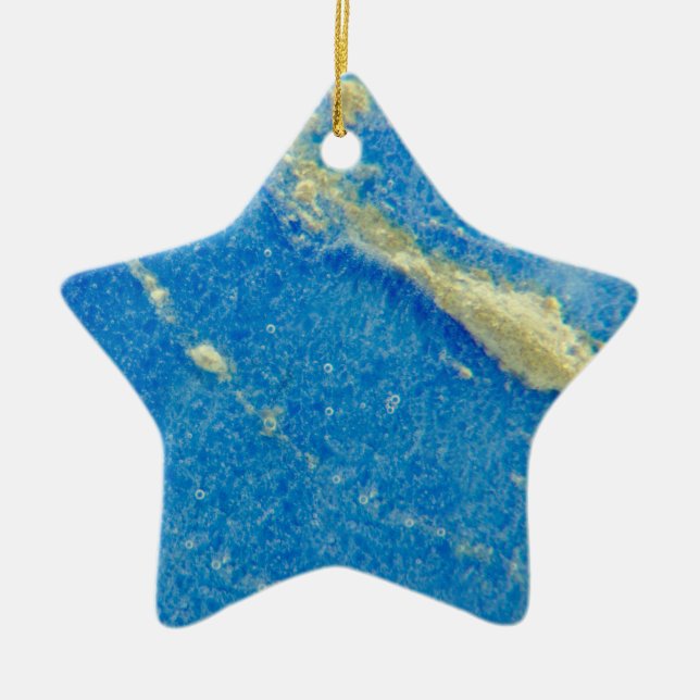 Silver blue fused glass ceramic ornament (Front)