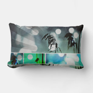 Silver Blue Grass Sparkle Throw Pillows