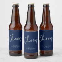 Silver & Blue Lettering Cheers Adult Birthday