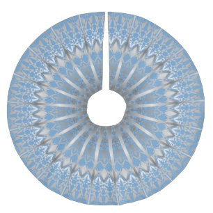Silver Blue Mandala   Brushed Polyester Tree Skirt