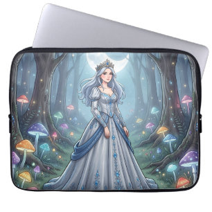 Silver blue princess in the forest laptop sleeve