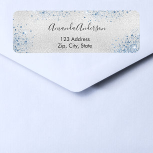 Silver blue return address label