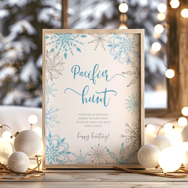 Silver blue snowflakes Diaper raffle Poster (Creator Uploaded)