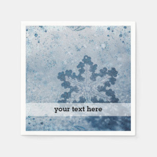Silver blue snowflakes napkin