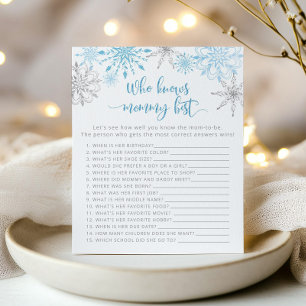 Silver blue snowlakes Who knows mummy best game