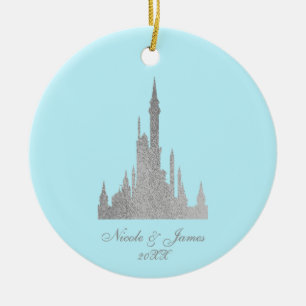 Silver & Blue Storybook Princess Personalised Ceramic Ornament