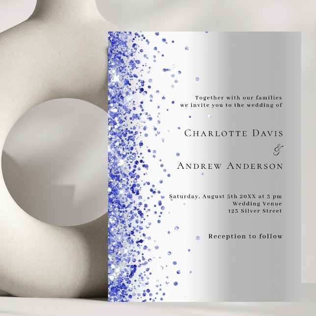 Silver blue wedding luxury invitation (Creator Uploaded)