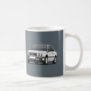 Silver BMW 3 series, E30, illustration Coffee Mug