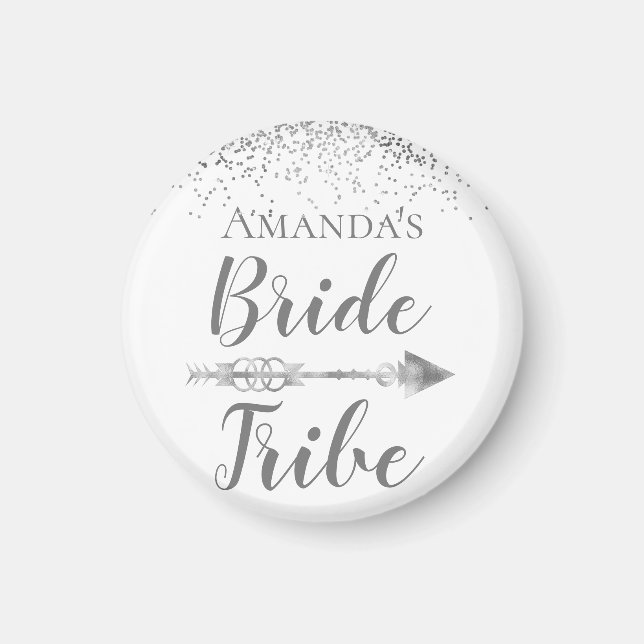 Silver Boho Bride Tribe  Personalised    Magnet (Front)