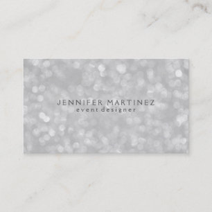 Silver Bokeh Glitter & Sparkles Business Card