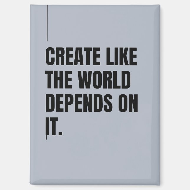 Silver Bold Black Typography Artists Powerful  Magnet (Front)