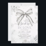 Silver Bow Snow In Love Snowflake 1st Birthday Invitation<br><div class="desc">EDITABLE Silver Bow Snow In Love Snowflake 1st Birthday Invitation
Elegant Silver Floral Our Little Snowflake Is Turning One Birthday Invitation
Silver Bow Winter Onederland Snowfall 1st Birthday Invitation
Perfect for welcoming winter and celebrating the birthday</div>
