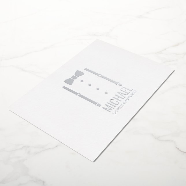 Silver Bow Tie Personalised Groomsman Proposal (Rotated)