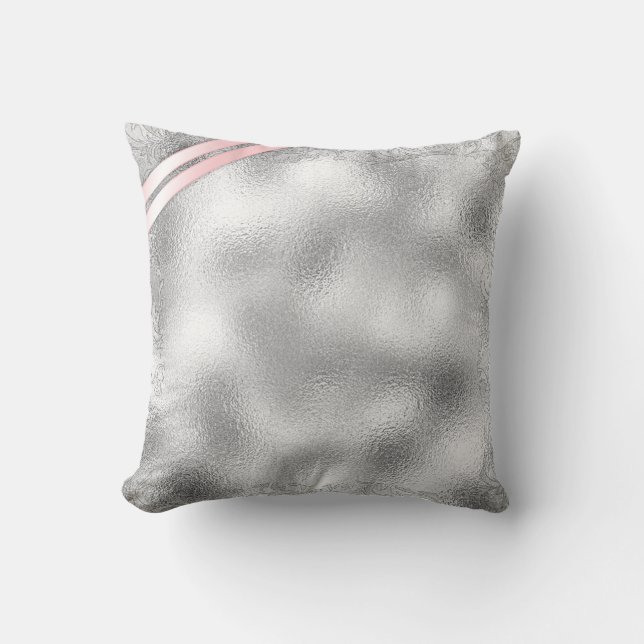 Silver Brocade Fifteenth Birthday Rose Gold ID382 Cushion (Front)