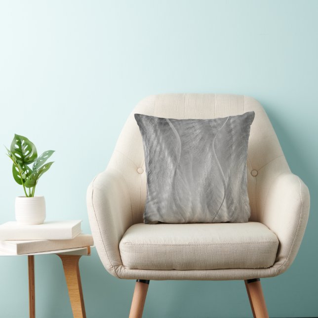 Silver Brushed Metal Abstract  Cushion (Chair)