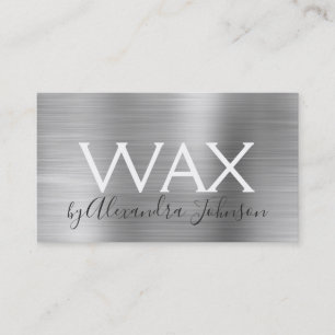 Silver Brushed Metal Beauty Wax Business Card