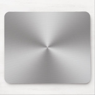 Silver Brushed Metal Look Radial Mouse Pad