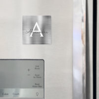 Silver Brushed Metal Monogram Name
